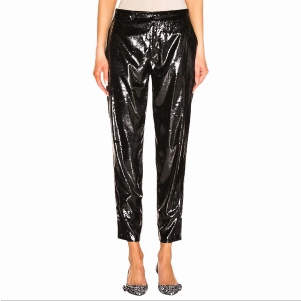 RtA Taja black fuzzy textured pants